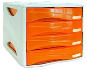 Półki na dokumenty - ARDA Organizer Smile pomarańczowo-biały 4 szuflady TR15P4PAR - miniaturka - grafika 1