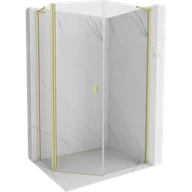 Kabiny prysznicowe - Mexen Mist L kabina prysznicowa pięciokątna asymetryczna uchylna 80x90 cm, transparent, złota szczotkowana - 8A8L-080-090-55-00 - miniaturka - grafika 1