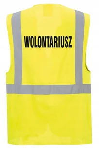 Kamizelka odblaskowa WOLONTARIUSZ - kieszenie, nadruk, rozmiar XL - Odzież robocza - miniaturka - grafika 1