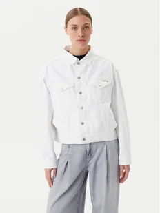 Calvin Klein Jeans Kurtka jeansowa J20J225181 Biały Boxy Fit - Kurtki damskie - miniaturka - grafika 1