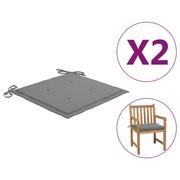 Poduszki ogrodowe - vidaXL Poduszki na krzesła ogrodowe, 2 szt., szare, 50x50x3 cm - miniaturka - grafika 1