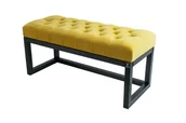 Ławki do przedpokoju - Ławka na buty LPP-2, 65 cm EMRAWOOD drewno lite, kolor czarny, siedzisko pikowane, kolor żółty - miniaturka - grafika 1