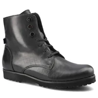 Botki damskie - Czarne Botki Karino Damskie Stylowe Buty Jesienne - miniaturka - grafika 1