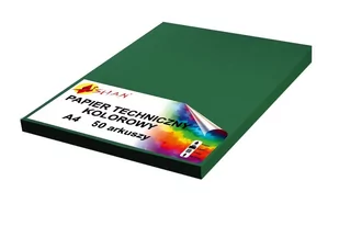 Papier techniczny A4 220g zielony ciemny 50 arkuszy - Szkolne artykuły papiernicze - miniaturka - grafika 1