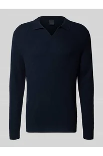 Sweter z dzianiny z kołnierzykiem polo - Bugatti - Swetry męskie - miniaturka - grafika 1