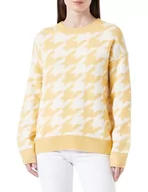 Swetry damskie - Sookie Damski sweter z dzianiny 12425453-SO01, żółty wełniany biały, XS/S, Żółty, wełniany biały, XS-S - miniaturka - grafika 1