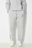 Spodnie męskie - New Balance spodnie dresowe Hoops kolor szary melanżowe MP41582AGT - miniaturka - grafika 1