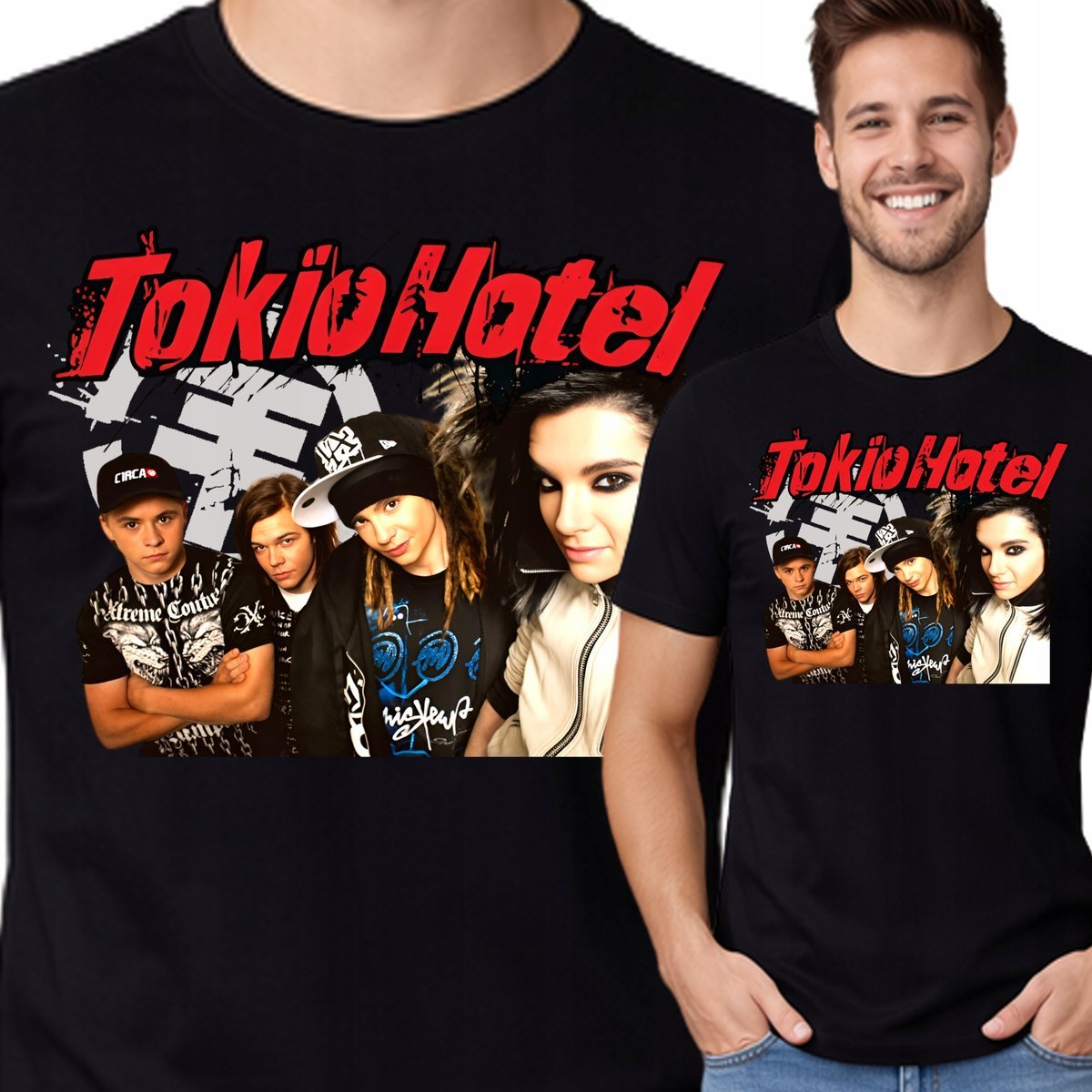 Tokio Hotel Koszulka Męska T-Shirt Prezent Premium M Czarna P423