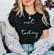 Koszulki i topy damskie - czarna koszulka damska - miniaturka - grafika 1