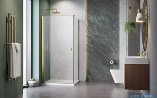 Radaway Nes Kdj I Brushed Gold kabina 100x80cm lewa szczotkowane złoto 10022100-99-01L/10039080-01-01 - Kabiny prysznicowe Radaway Nes Kdj I Brushed Gold kabina 100x80cm lewa szczotkowane złoto 10022100-99-01L/10039080-01-01 - Kabiny prysznicowe - miniaturka - grafika 3