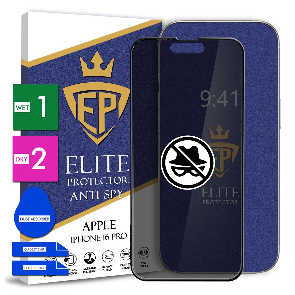 Szkło Prywatyzujące Na Telefon Apple Iphone 16 Pro Hartowane 9H 5D