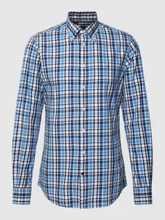 Koszule męskie - Koszula biznesowa ze wzorem w kratę - grafika 1