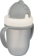 Kubki dla dzieci - Canpol Kubek szary ze składaną rurką 210ml 9m+ Canpol - miniaturka - grafika 1