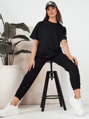 Dresy damskie - Komplet damski dresowy RIZNA czarny Dstreet AY1032-L - miniaturka - grafika 1