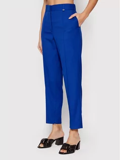 Spodnie damskie - Calvin Klein Spodnie materiałowe K20K203493 Granatowy Regular Fit - grafika 1