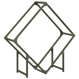 vidaXL Stojak na drewno opałowe, oliwkowo-zielony, 80x25x80 cm - Wózki magazynowe - miniaturka - grafika 1