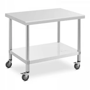 Stół ze stali nierdzewnej na kółkach - 70 x 100 cm - 155 kg ROYAL CATERING 10012803 RCAT-100/70-W - Meble gastronomiczne - miniaturka - grafika 1