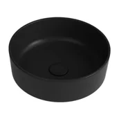Umywalki - Massi Umywalka ceramiczna nablatowa okrągła czarna bez otworu na baterię 42 cm LERA Black - miniaturka - grafika 1