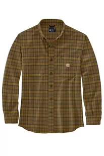 Koszula flanelowa w kratę Carhartt Midweight L/S Plaid Shirt B33 Oak Brown - Odzież trekkingowa męska - miniaturka - grafika 1