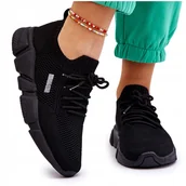 Sneakersy damskie - Sneakersy Memory Foam Big Star JJ274269 Czarne 36 - miniaturka - grafika 1