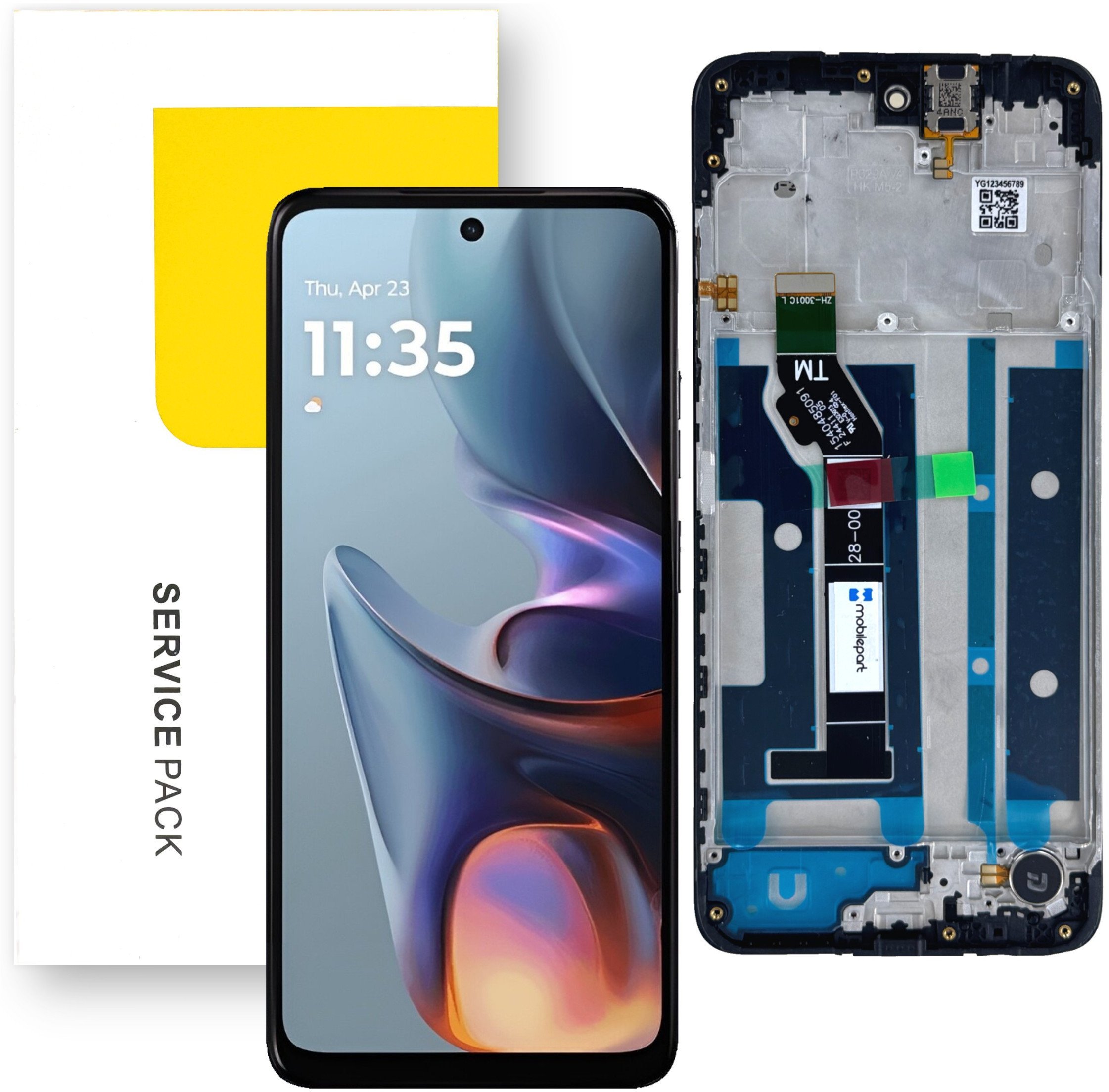 Bateria Mobilepart Wyświetlacz do Motorola Moto E15 LCD XT2523-6 Ramka Oryginał
