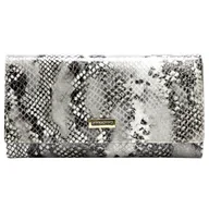 Portfele - Gregorio SNR-100 GREY portfel damski skórzany srebrny - miniaturka - grafika 1