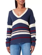 Swetry damskie - boundry Damski sweter z dzianiny 39525082-BO02, granatowy, wielokolorowy, M/L, granatowy, wielokolorowy., M-L - miniaturka - grafika 1