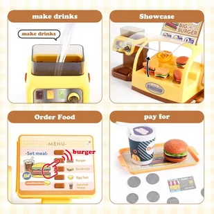 Sklep Restauracja Fast Food Mini Burger Shop "Big Burger" Lumarko! - Zabawy w naśladowanie dorosłych - miniaturka - grafika 2
