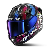 Kaski motocyklowe - Kask Integralny Shark Skwal i3 Hellcat Czarny Chromowany/NiebieskiS - miniaturka - grafika 1