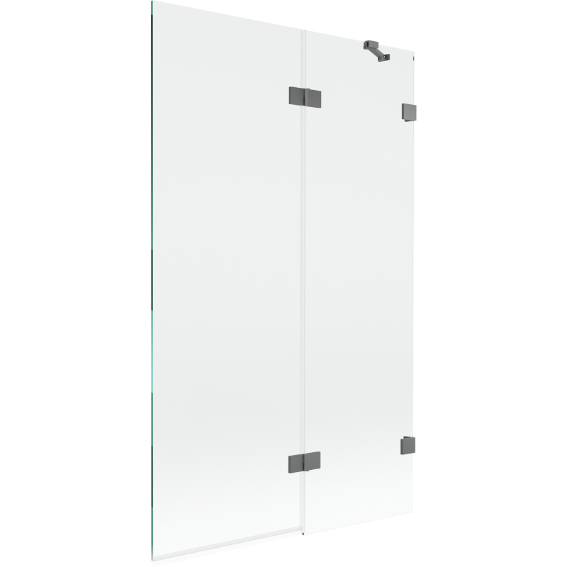 Mexen Lunar parawan nawannowy 2-skrzydłowy prawy 110 x 150 cm, transparent, gun metal - 897-110-100-95-00-P