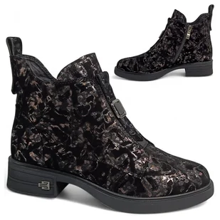 Botki Damskie SKÓRZANE Eleganckie Wsuwane Trzewiki Jesienne Modne Barski 40 - Botki damskie - miniaturka - grafika 1