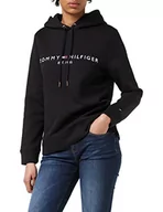 Bluzy damskie - Tommy Hilfiger Damska bluza z kapturem Heritage Hilfiger Hoodie LS z kapturem, czarny, XXL - miniaturka - grafika 1