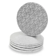 Dodatki do ciast w proszku - Modecor okrągły podkład pod tort srebrny 25cm - miniaturka - grafika 1