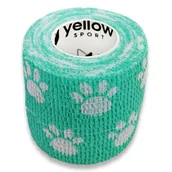 Apteczki i materiały opatrunkowe - yellowBAND Bandaż Kohezyjny 5cm x 4,5m Zielony w Łapki - miniaturka - grafika 1