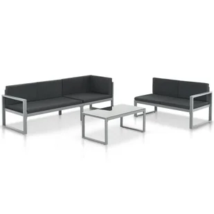 3-częściowy zestaw wypoczynkowy do ogrodu, aluminium, czarny - Meble ogrodowe - miniaturka - grafika 1
