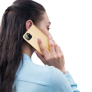 Dux Ducis Skin Pro kabura etui pokrowiec z klapką iPhone 14 Max złoty - Etui i futerały do telefonów - miniaturka - grafika 8