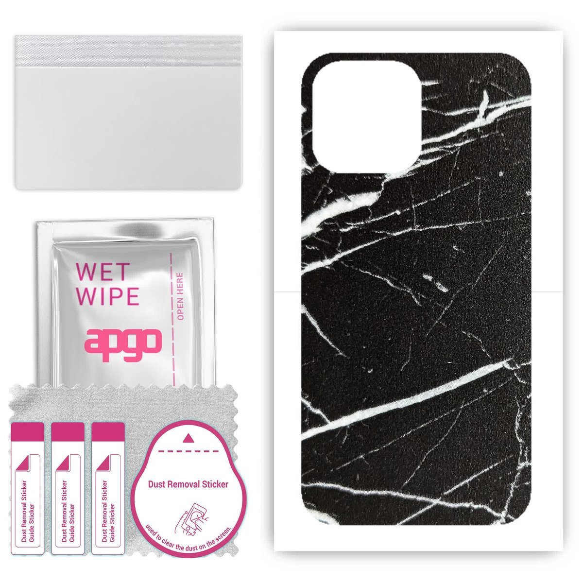 Folia naklejka skórka strukturalna na TYŁ do Apple iPhone 13 Pro Max - Marmur Ciemny - apgo SKINS