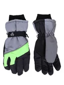 Rękawiczki dla dzieci - Rękawiczki narciarskie chłopięce dziecięce pięciopalczaste trójkolorowe 16 cm YOCLUB - YoClub - miniaturka - grafika 1