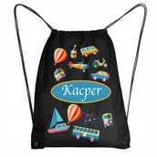Plecaki worki - WOREK DO PRZEDSZKOLA PLECAK Z IMIENIEM Samochody - miniaturka - grafika 1