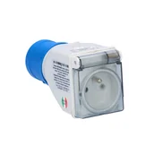 Gniazdka elektryczne - Adapter kempingowy wtyk 16A/3P przemysłowy, gniazdo tablicowe 230V, OPAL KAMPER - miniaturka - grafika 1