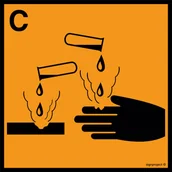 Systemy ekspozycyjne i znaki informacyjne - LA003 PRODUKT ŻRĄCY, PN - PŁYTA PCV 1MM; (100X100MM) - miniaturka - grafika 1