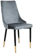 Krzesła - Nowoczesne grafitowe tapicerowane krzesło z pikowaniem F8-F11 - miniaturka - grafika 1