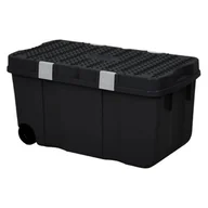 Pojemniki przemysłowe - POJEMNIK/KUFER NA DWÓCH KOŁACH WHAM, CZARNY 100L - miniaturka - grafika 1