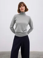 Swetry damskie - BGN Golf w kolorze szarym - miniaturka - grafika 1