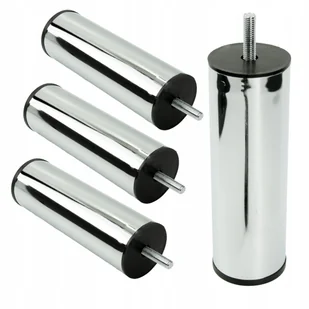 Zestaw 4 sztuk noga meblowa Prosta srebrny chrom wysokość 13 cm - Meble modułowe i akcesoria - miniaturka - grafika 1