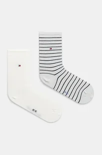 Tommy Hilfiger skarpetki 2-pack damskie kolor biały 100001494 - Skarpetki damskie - miniaturka - grafika 1