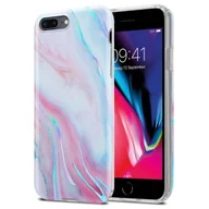 Etui i futerały do telefonów - Cadorabo Etui kompatybilne z Apple iPhone 8 Plus / 7 Plus / 7S Plus - Etui w kolorze White Pink Marble nr 15 ? Etui na telefon wykonane z silikonu TPU z mozaikowym wzorem - Ultra Slim Back Cover Case Bumper - miniaturka - grafika 1