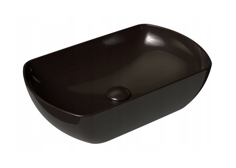Ravak Prostokątna umywalka ceramiczna nablatowa Dream 50 O Slim czarny połysk 1szt