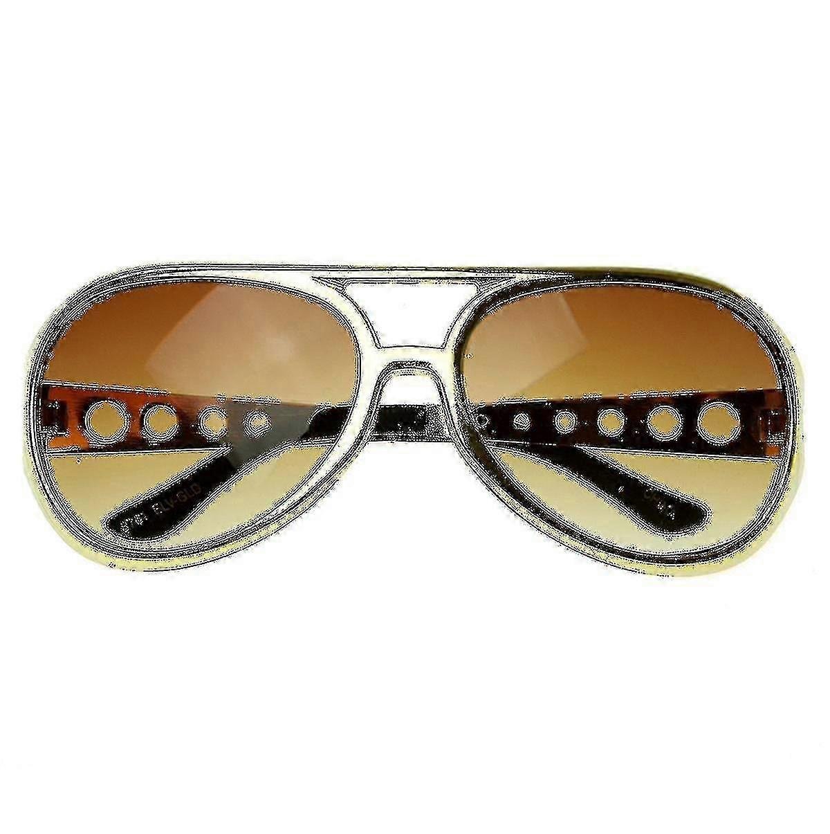 Elvis King Of Rock TCB Aviator Okulary przeciwsłoneczne w stylu retro Duże oprawki Modne okulary