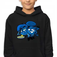 Bluzy dla dziewczynek - Bluza Dziecięca Z Kapturem Czarna Emo Cosmo&Wanda Mix Wielu Wzorów -128 Cm - miniaturka - grafika 1